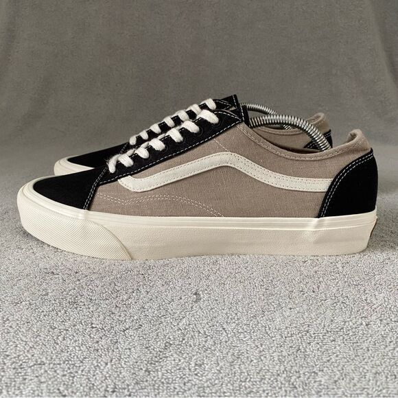 Vans Shoes Mens 11.5 Beige Black Old Skool Low Top Sneakers 721356 - Picture 3 of 7